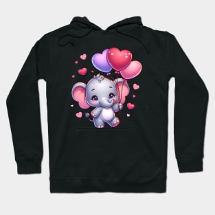 Sending Love with Balloons - Adorable Elephant 🐘 Hoodie